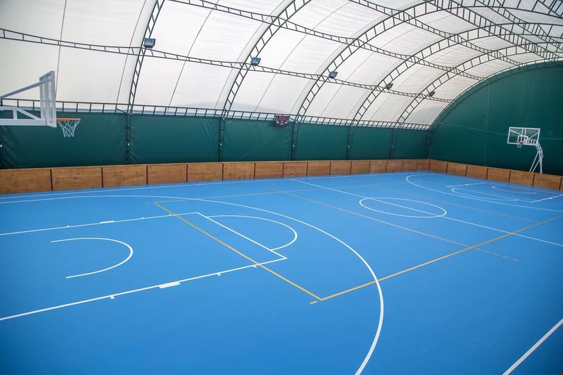 Thi công sân bóng rổ - pickleball với thảm Vinyl TOPFLOR dày 6.5mm